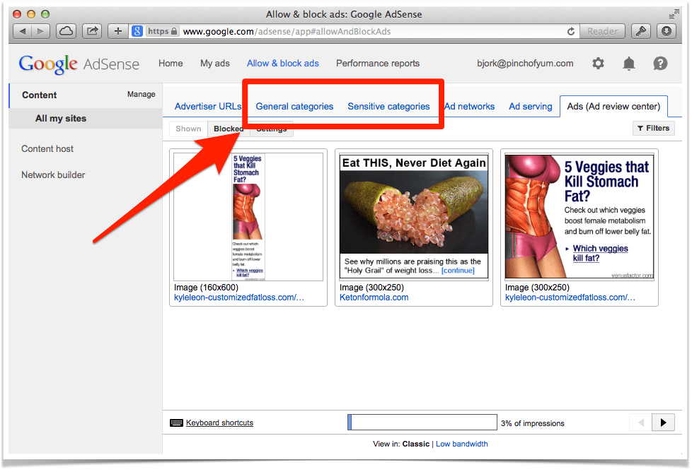 4 - Blocking AdSense Ads.